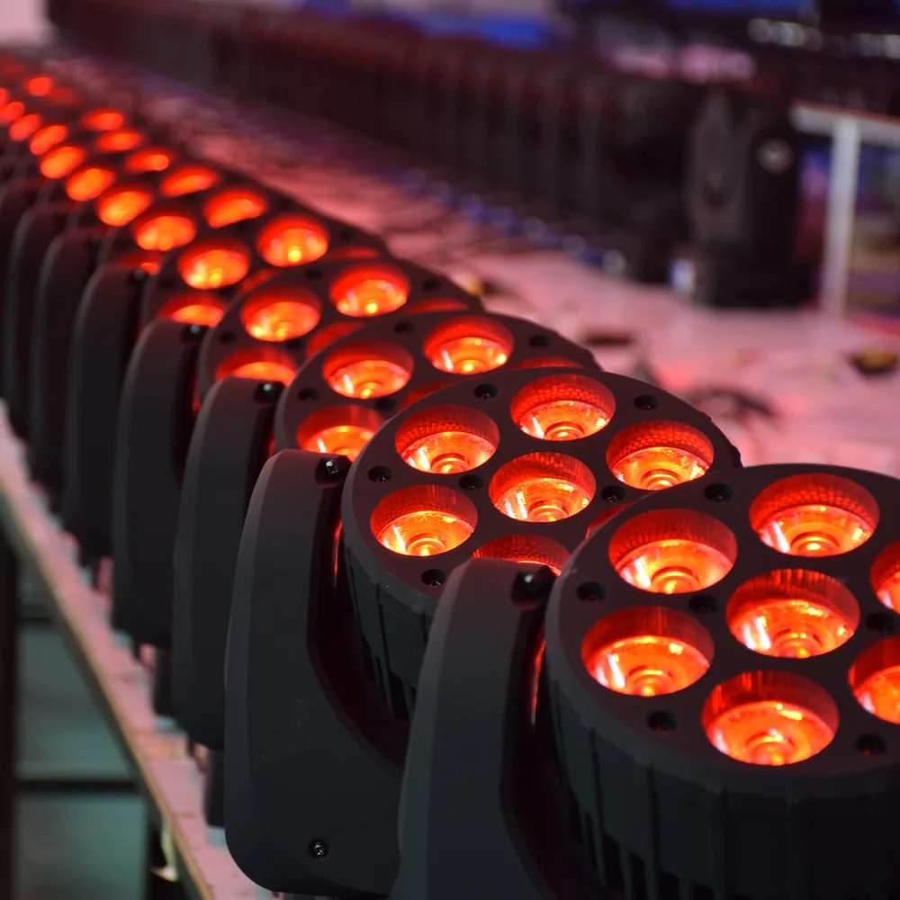 Светодиодный прожектор с движущейся головкой освещение для сцены DMX 512 DJ 7X12W 12X12W и