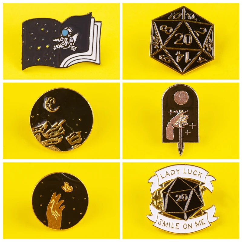 Звезды шпилька Луна значок на одежду космическое небо нагрудные сумки значки