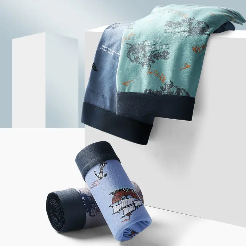 4pcs Boxer Shorts Underpants man Men's Panties Men Boxer Underwear Cotton for Male Couple Sexy Set Calecon Large Size Lot Soft