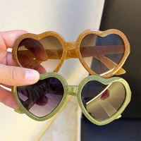 new children sunglasses jelly color sun glasses kids heart frame eyeglasses anti uv spectacles gradient lens ornamental adumbral