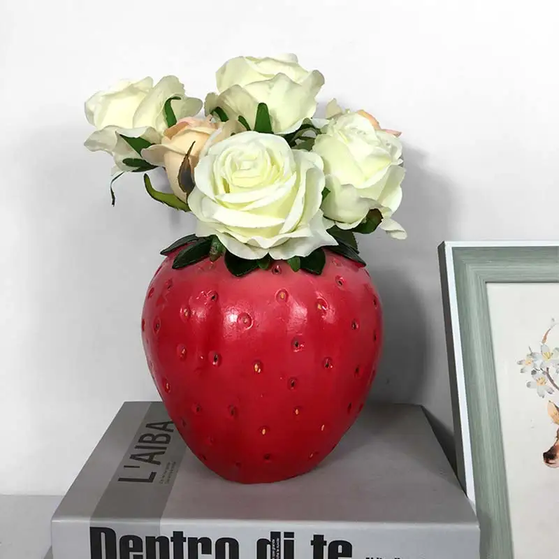 

Strawberry Shaped Resin Flower Pot Home Decoration Creative Fairy Gardening Plants Potted Flowerpots Nursery Pot