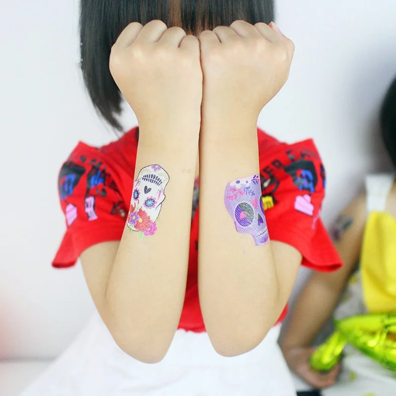 20 шт./компл. наклейки с татуировками в виде черепа не повторяющиеся