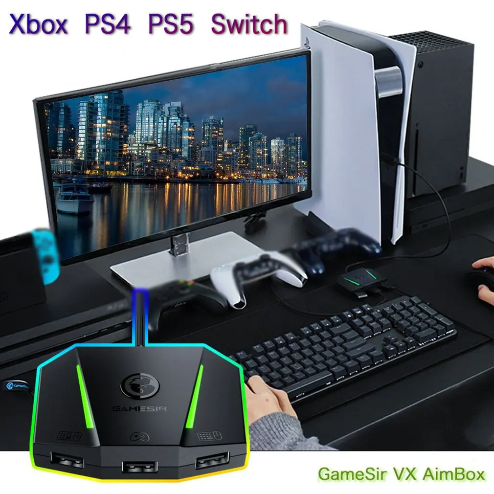 

VX AimBox Converter Keyboard Mouse Adapter Wired Connection Adapters for Xbox Series X/S Xbox One PlayStation 4 PS4 Dropshipping