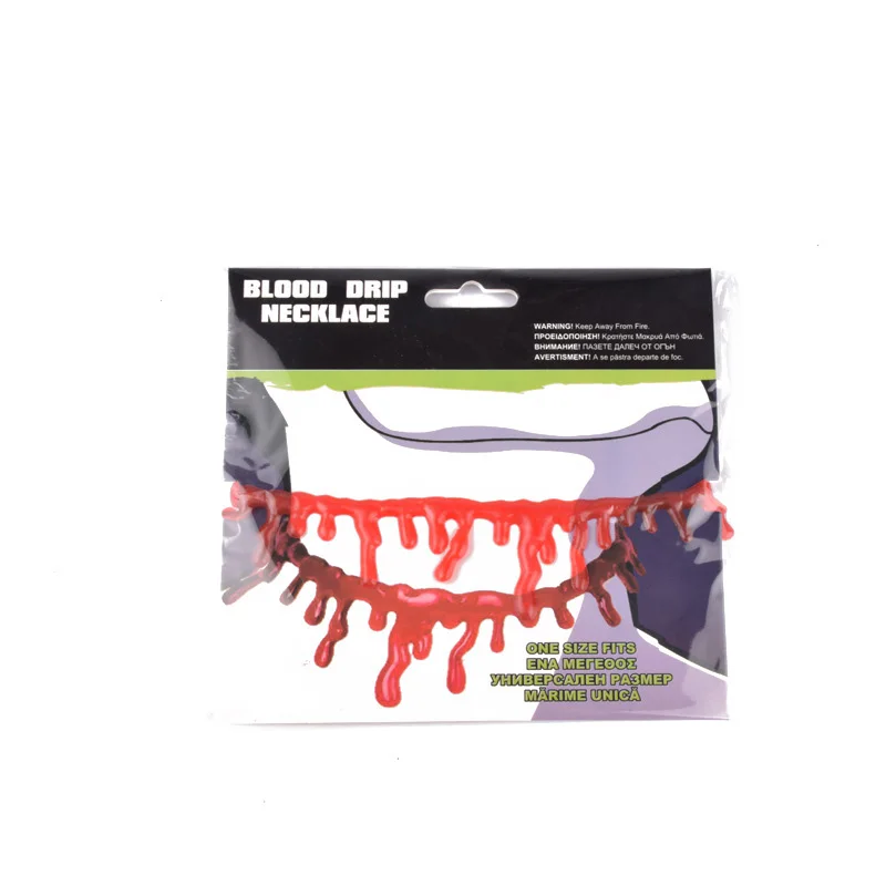 

Halloween Props Blood Necklace String Horror Halloween neck Decoration For Home Party Supplies