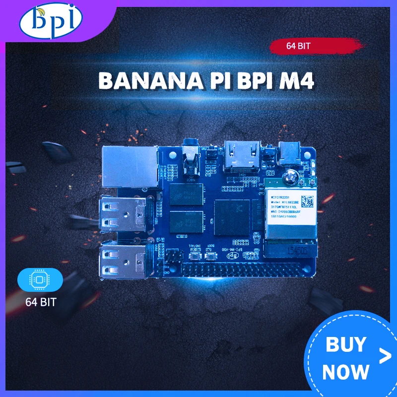 64 бит Плата расширения Banana Pi BPI M4 Realtek RTD1395 ARM TF карта Поддержка 8G EMMC WiFi 802.11b/G/N