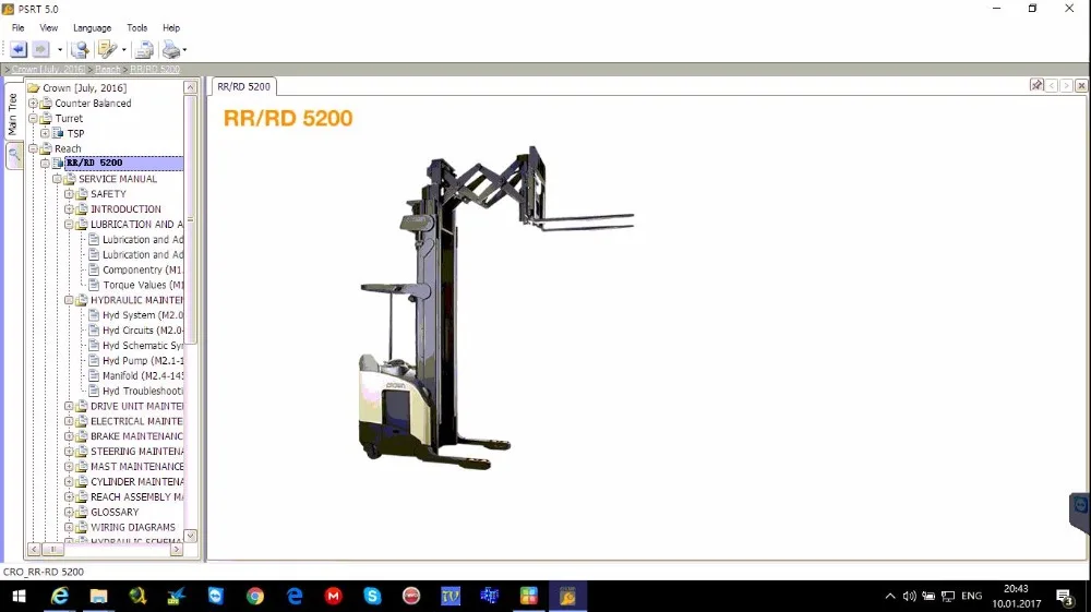 Инструменты для ремонта деталей Crown Parts & Service PSRT V12.2020 R518 EU US EMEA никогда не