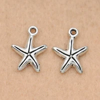 10pcs tibetan silver plated starfish charms pendants for jewelry making bracelet necklace diy handmade 17x13mm