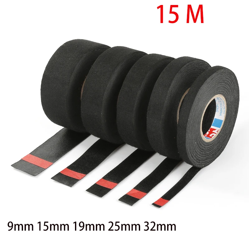 1 шт. Длина 15 м термостойкая клейкая матерчатая тканевая лента для жгута проводов