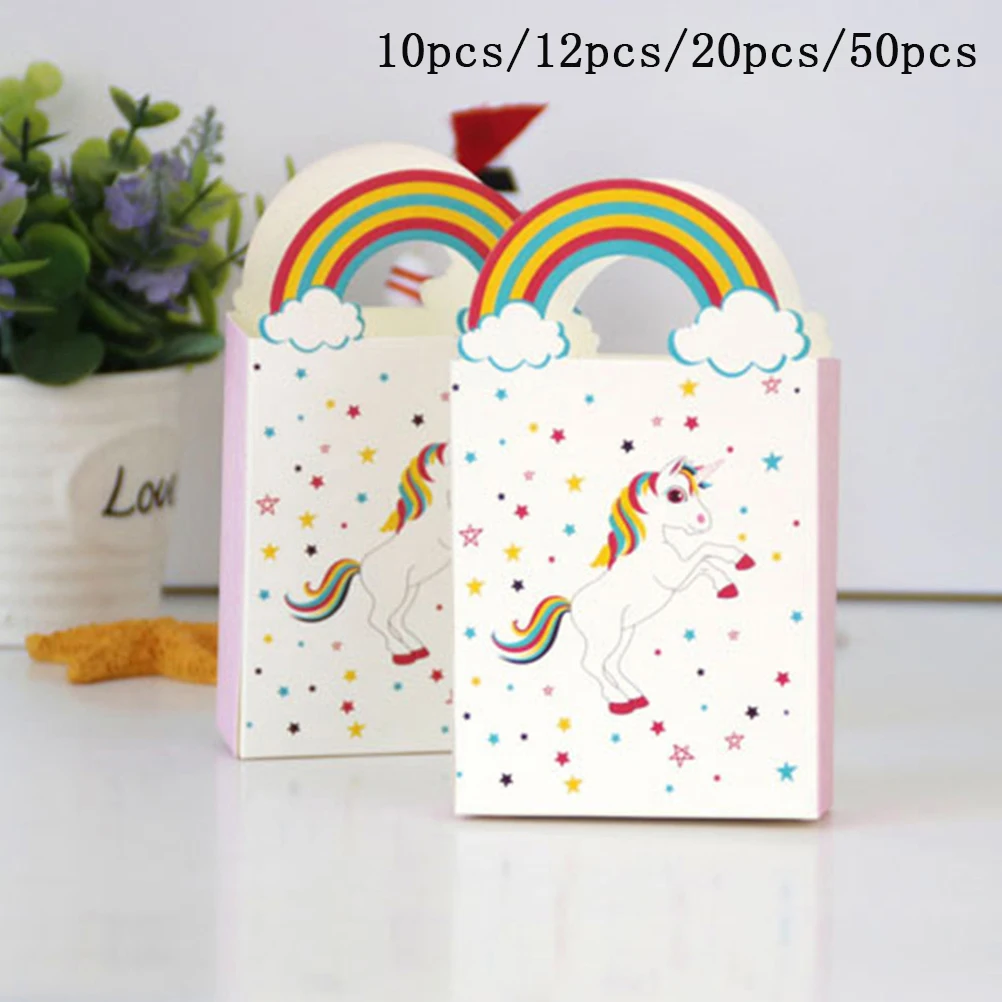 Единорог Радуга бумажная коробка конфет Свадебные коробки для подарков гостей