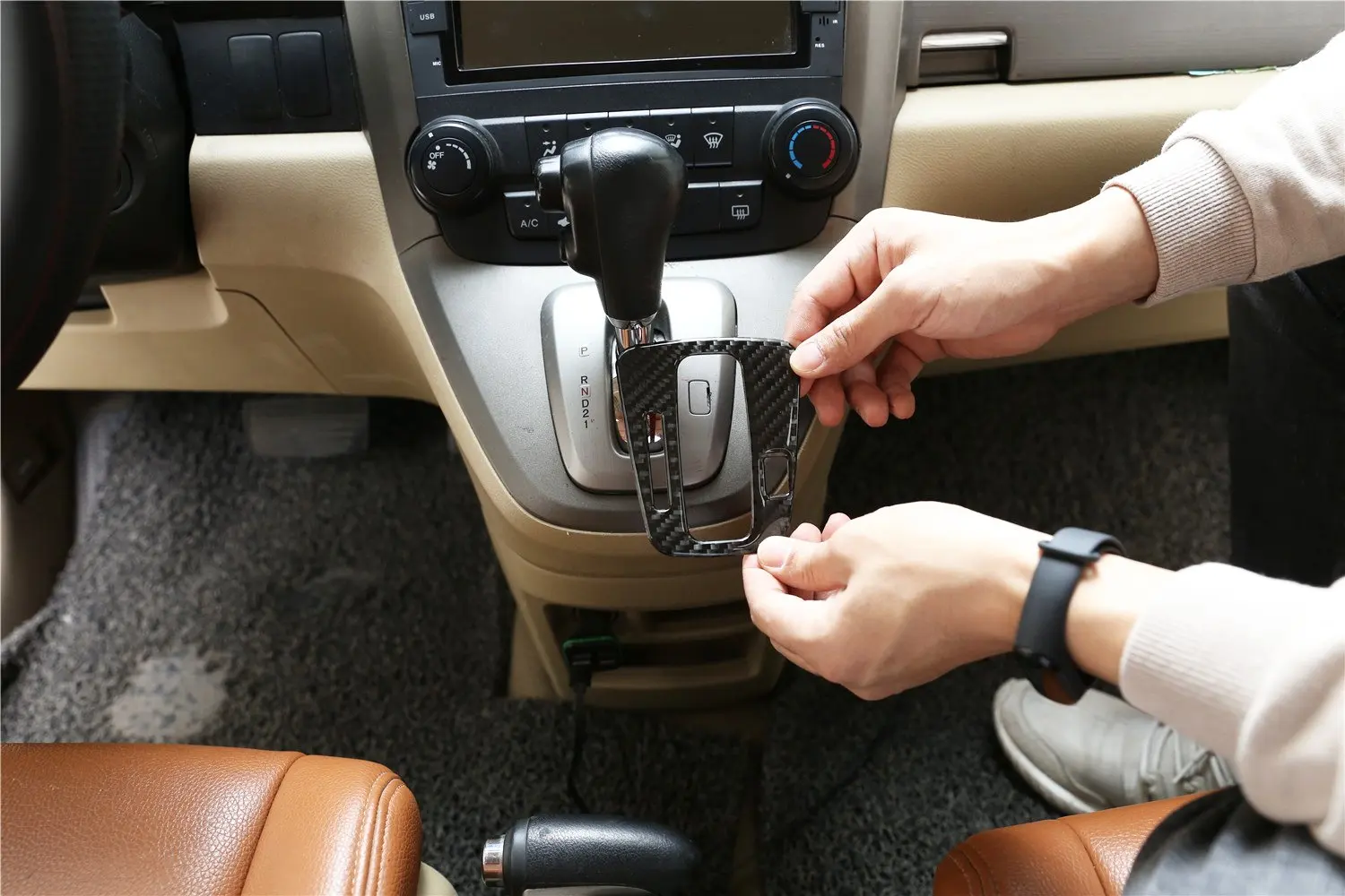 Панель переключения передач из углеродного волокна для Honda CRV CR-V 2007-2011 |