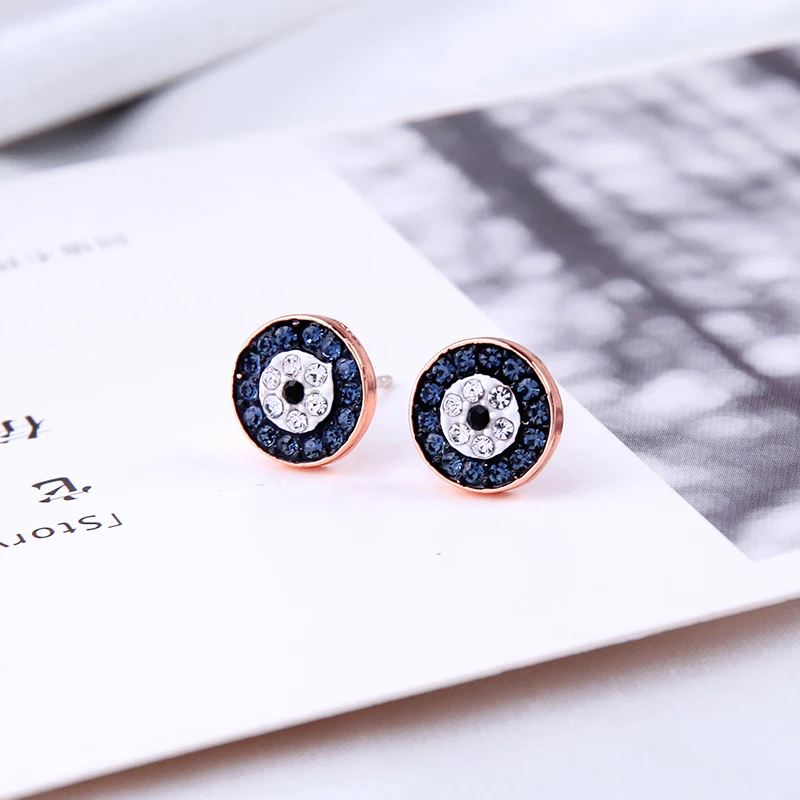 Женские серьги гвоздики с круглой пуговицей BALANBIU подарочные Разноцветные