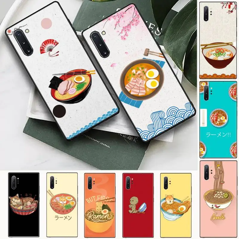 

Cute noodle cat food art cartoon Phone Case For Samsung Galaxy S8 S9 S10 Plus S10E Note 3 4 5 6 7 8 9 10 Pro Lite cover
