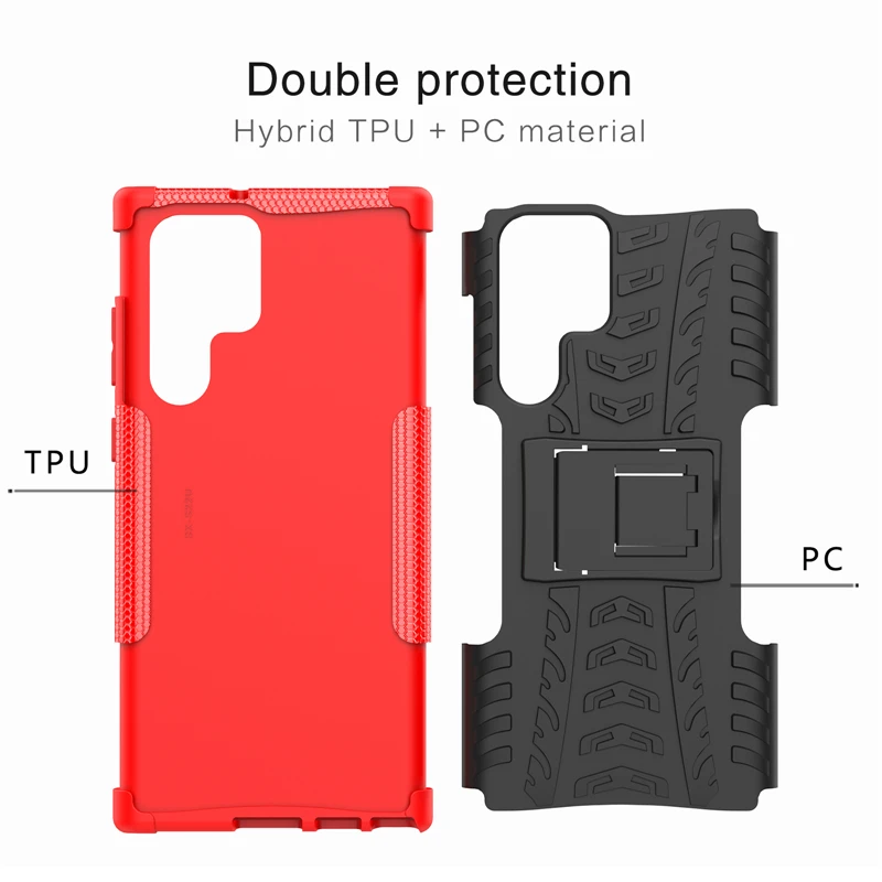For Samsung Galaxy S22 Ultra Case Armor Silicone Rubber holder Protector Case for Samsung S22 Ulltra Cover Galaxy S22 Plus Case