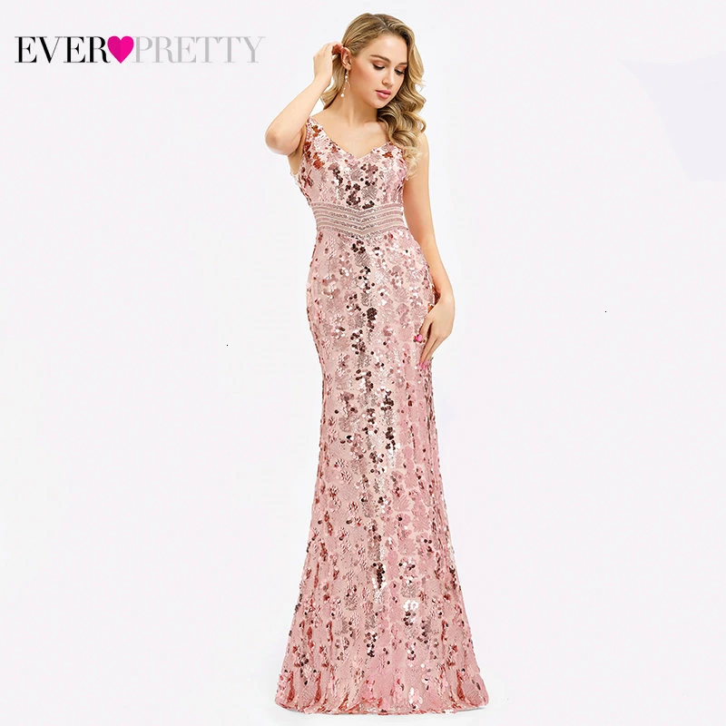 Новинка, расшитое блестками платье для выпускного вечера Ever Pretty Sparkle, v-образный вырез, Русалка, спагетти ремень, женские элегантные вечерние длинные платья, Vestido Formatura