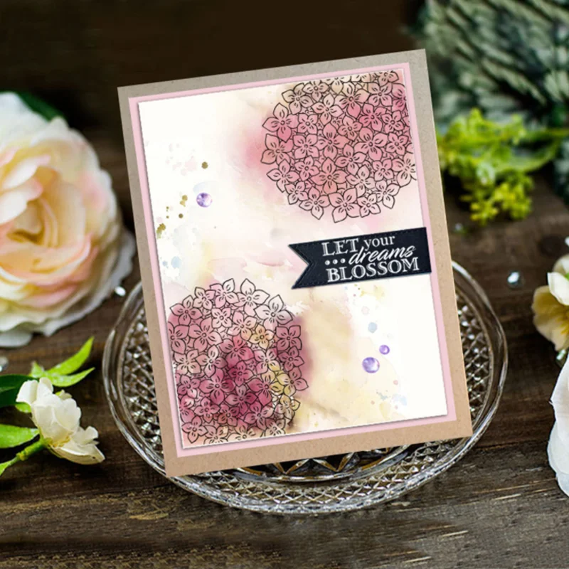 Гортензия лист прозрачный силиконовый печать DIY Скрапбукинг резиновая штамповка