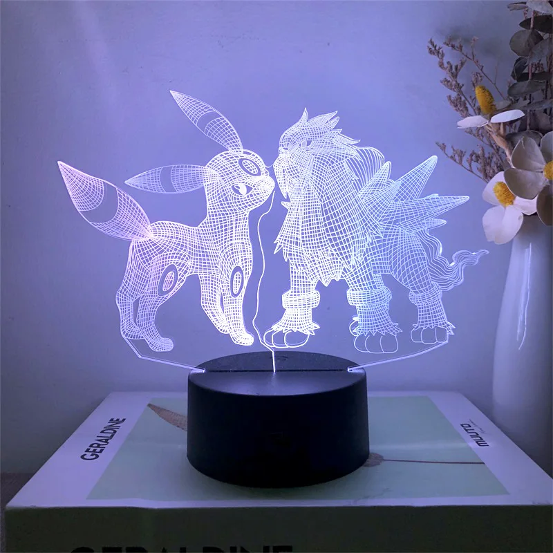 

Покемон, 3D фигурка, лампа Пикачу, светодиодный ночсветильник, Mewtwo Charizard, лампа, декор комнаты, 7 цветов, аниме, настольная лампа для сна, подаро...