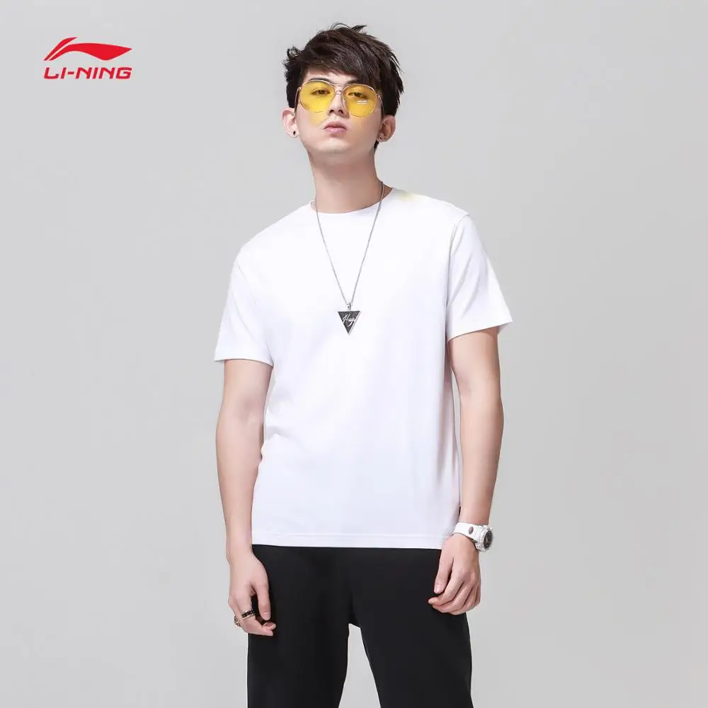 Li-Ning мужские баскетбольные майки BAD FIVE, хлопок, дышащие, обычная посадка, подкладка, удобные спортивные футболки AHSN063 MTS2789