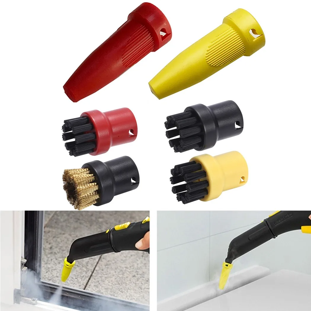 

Suitable For KarcherSC1 SC2 SC3 SC4 Round Brush*4+nozzle*2 For Household Kitchen Cleaning Drop Shipping