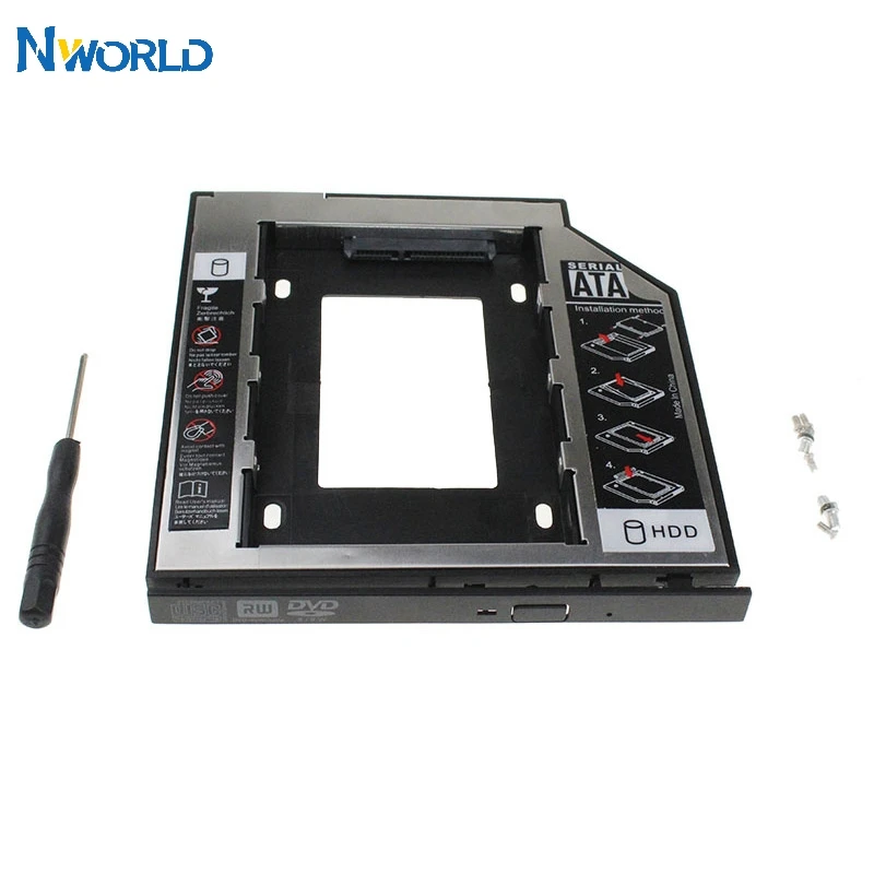 Хит продаж SATA 3 0 2nd HDD Caddy 9 5 мм для 2 &quotSSD чехол корпус с светодиодный ноутбука DVD CD ROM