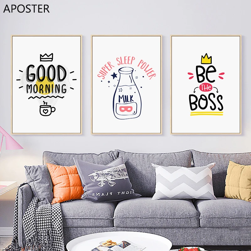 Good Morning Milk Скандинавское украшение Современная Картина на холсте плакат и принты