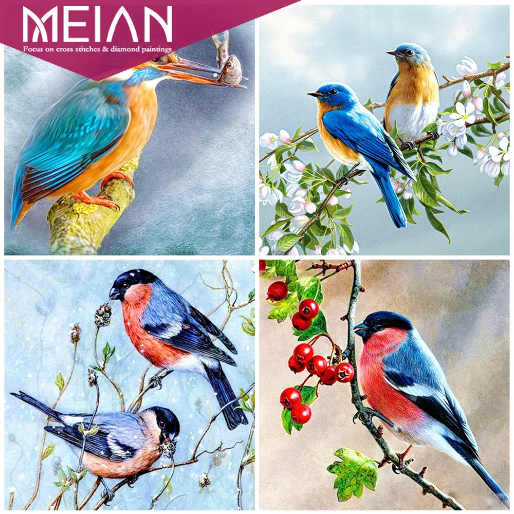 Meian Animal 5D DIY Алмазная картина полностью квадратная животная вышивка птица Стразы