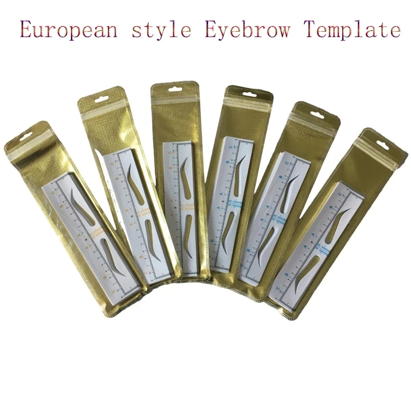 10 шт. одноразовые микроблейдинг бровей Стикеры Европейский стиль линейка для