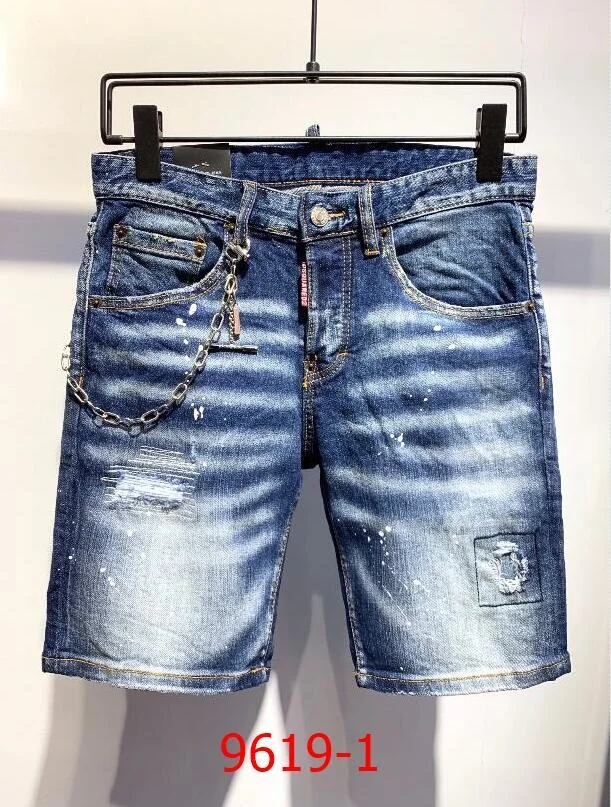 

Модные пикантные джинсовые шорты DSQUARED2 с дырками для мужчин и женщин, лето 2021, на пуговицах, с карманами, потертые винтажные облегающие джинс...