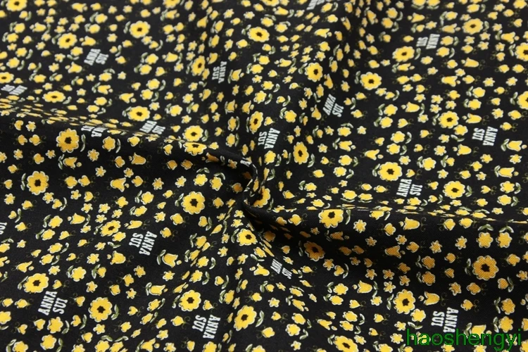 Простая ткань жесткая бронзовая Цветочная хлопковая для одежды ручной работы