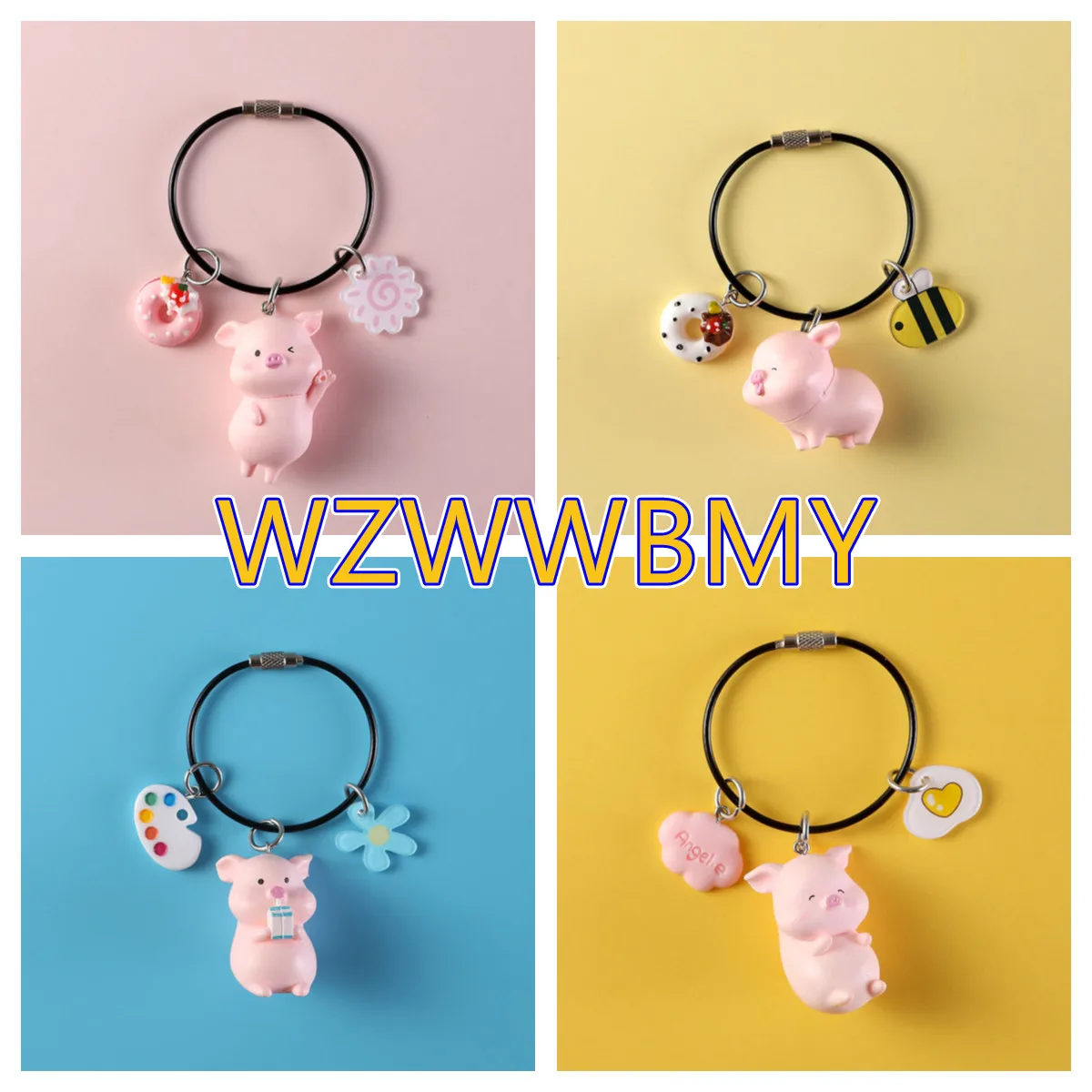 

Lovely Animal Pig Keychain Key Ring Piggy Pendant Car Keyring Bag Decor Gift Keychain Key Ring Piggy Pendant Car Keyring Bag