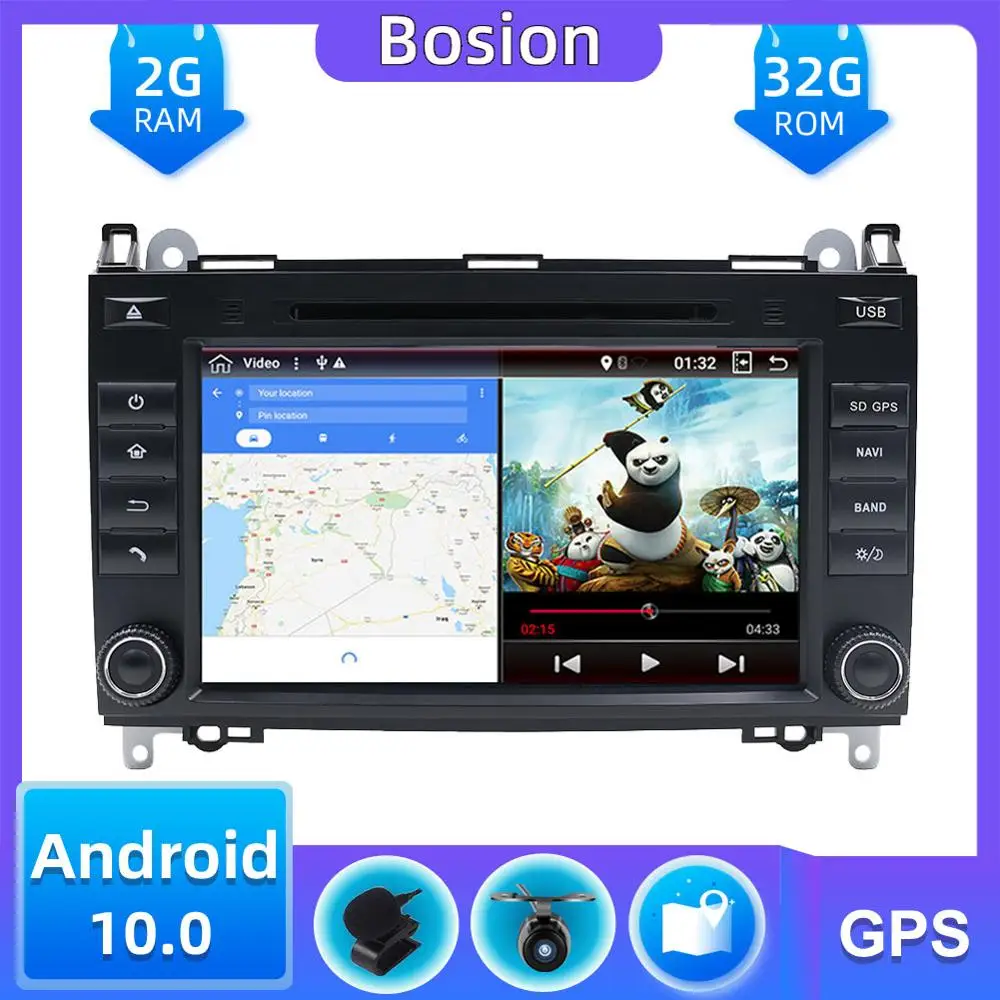Автомагнитола 2DIN Android 10 0 DVD мультимедиа для Mercedes Benz B200 A B класс W169 W245 Viano Vito W639 Sprinter