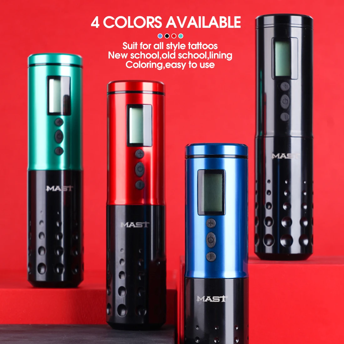 

Mast Lancer Wireless LED Display Rotary Tattoo Machine Pen Replaceable Battery Permanent Makeup Machine Accessories for Tattoo