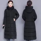 Модная зимняя куртка, женские удлиненные пуховики, теплые парки с капюшоном, женские толстые стеганые хлопковые повседневные пальто большого размера 5xl