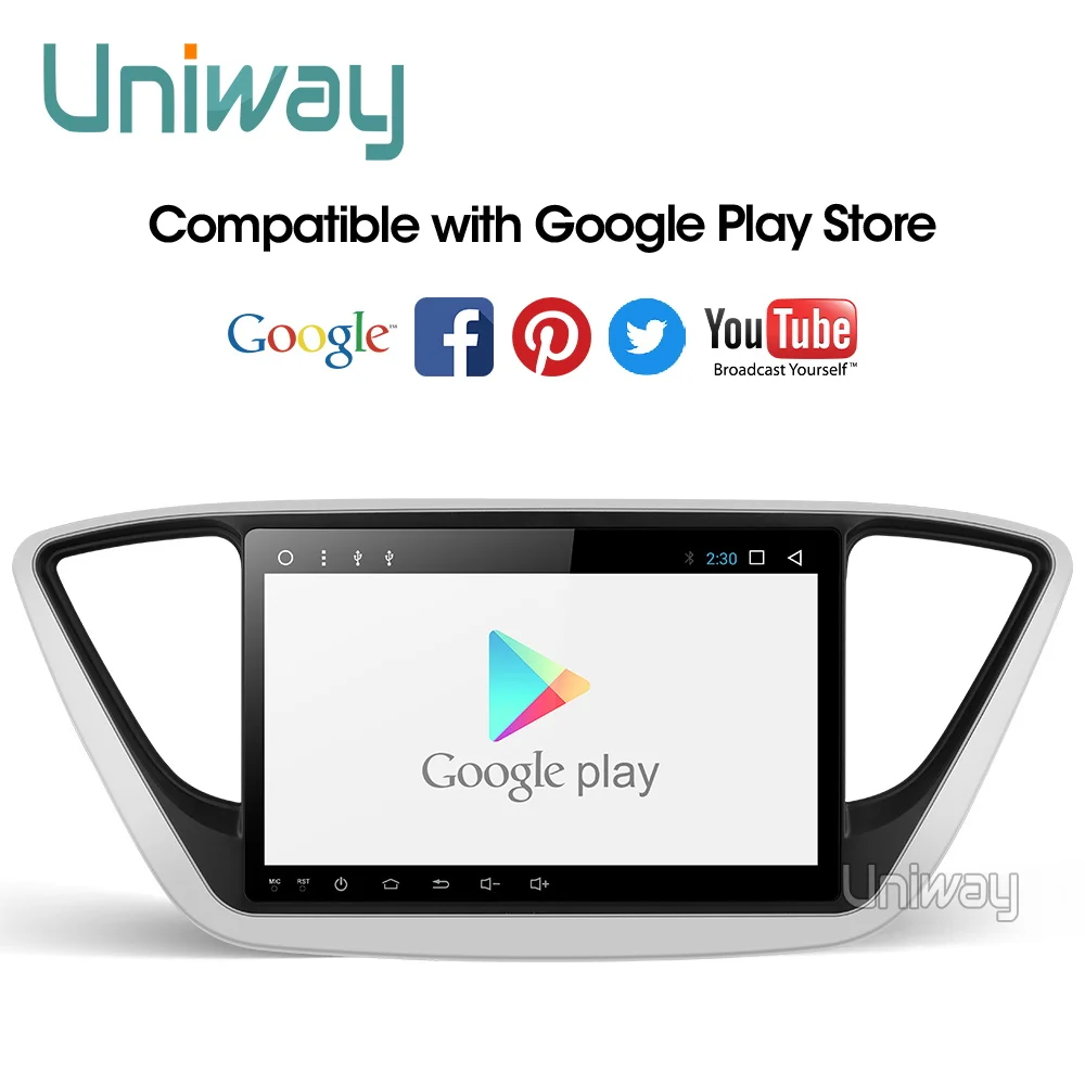 Uniway A17YN9071 android 9,0 автомобильный dvd для нового hyundai verna solaris accent автомобильный Радио мультимедийный плеер gps стерео