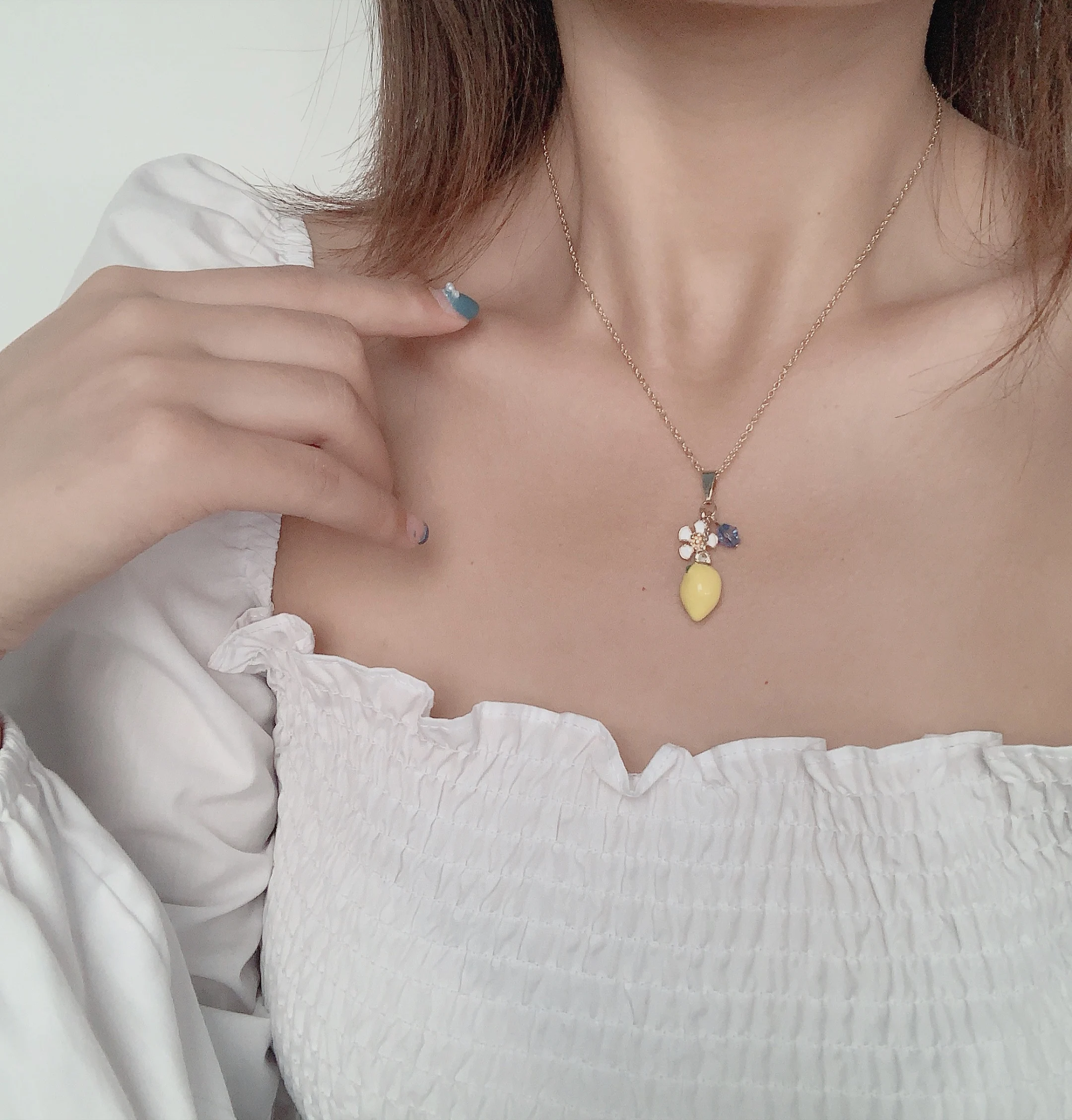 Sansummer новинка 2019 хит модное клубничное Сакура цветы эмаль подвеска