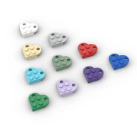 heart shaped blocks parts diy 3176 modified moc 2 x 2 compatible assembles particles parts toys women girl pendant