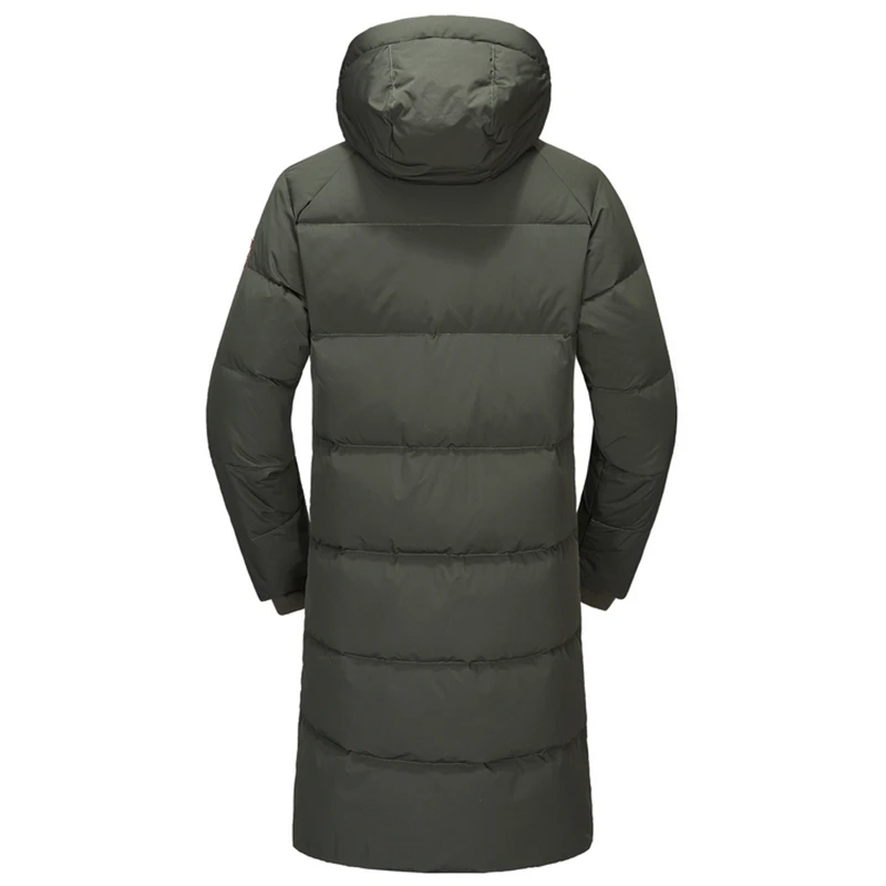 Мужская длинная куртка-пуховик черная приталенная верхняя одежда для мужчин