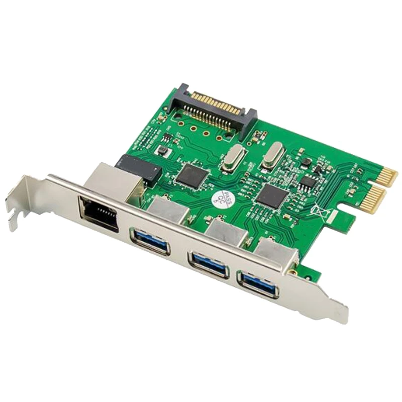 4 порта PCIe USB 3 0 карта расширения RJ45 гигабитный Ethernet адаптер AX88179 LAN конвертер VL805 5