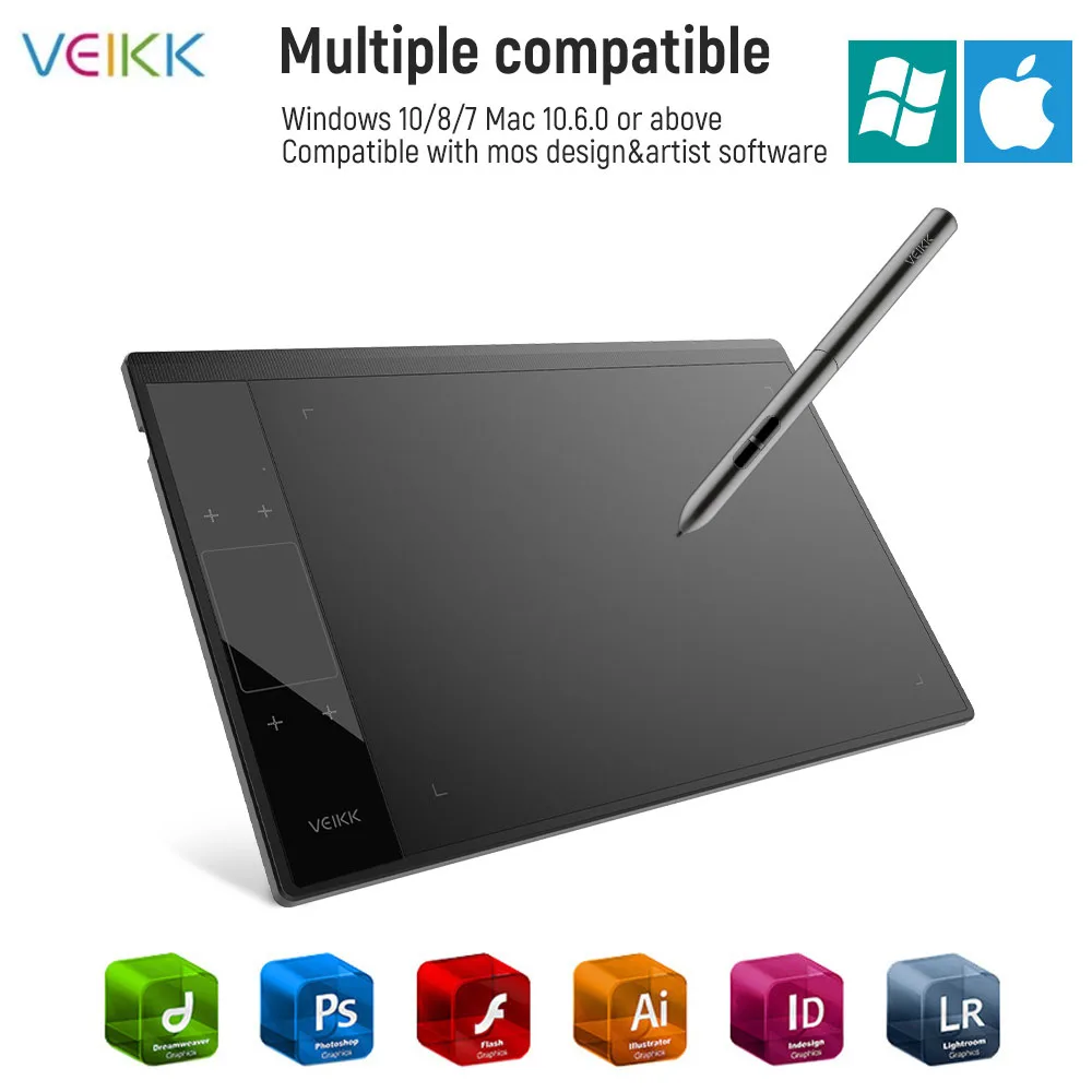 VEIKK A30 Drawing Graphic Digital Tablet  Animation Writing Board 8192 Level  With Battery-Free Pen 4 keys And Gesture Touch enlarge