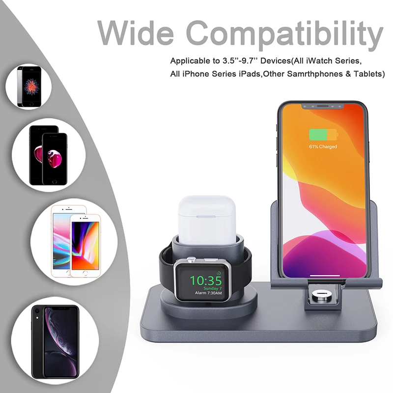 3 в 1 зарядная док-станция Многофункциональный держатель iPhone X XR XS Max 8 7 6 Apple Watch Airpods зарядное устройство Держатель подставка Док-станция# f0