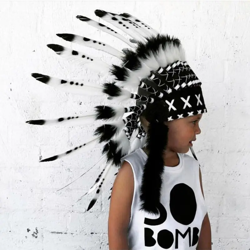 Детский костюм для перья из Индии Для головного убора шляпа реквизит фотосъемки