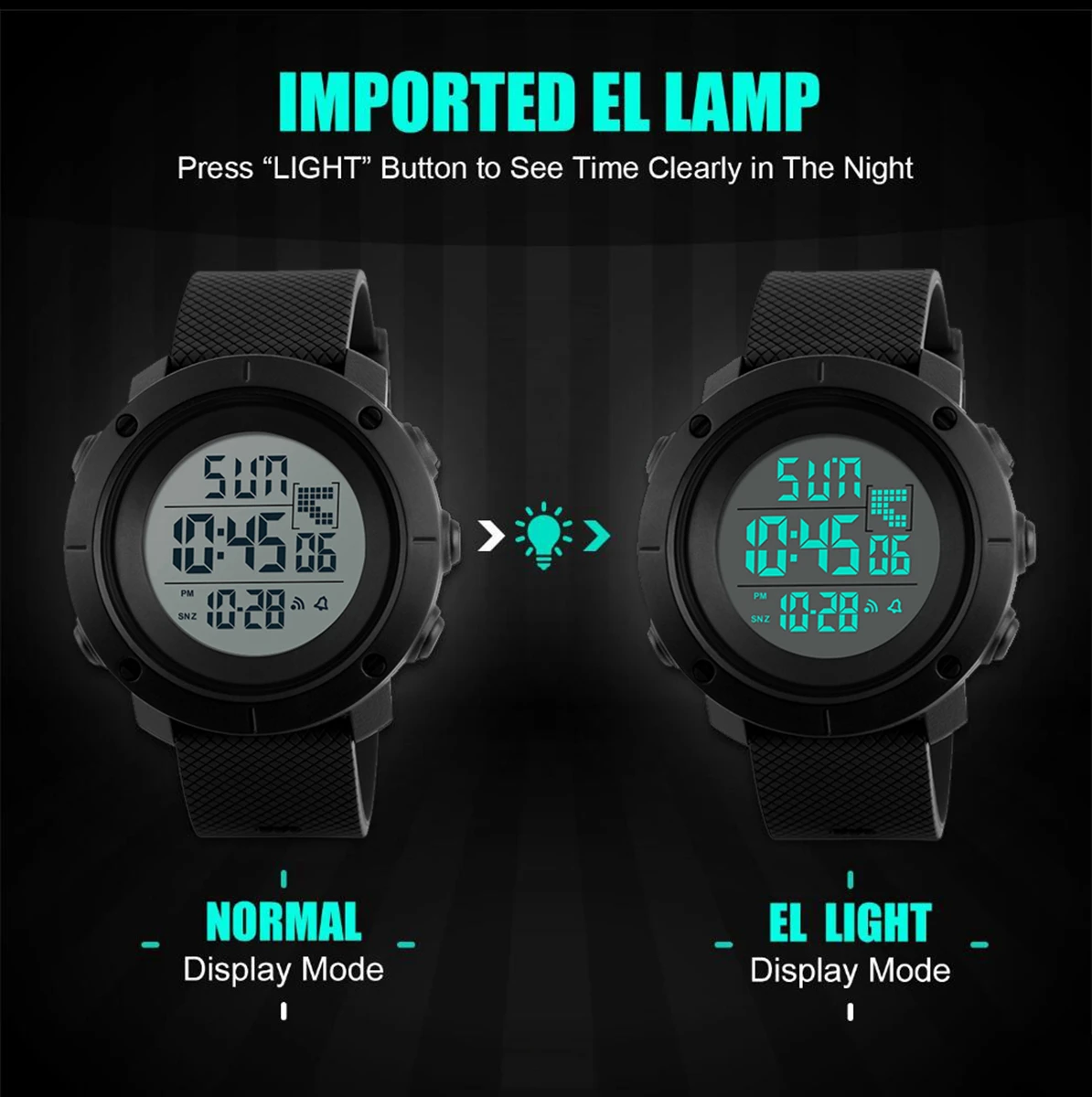 

Teenager Boys Digital Watch Sports Waterproof Military Back Light Mens Watch