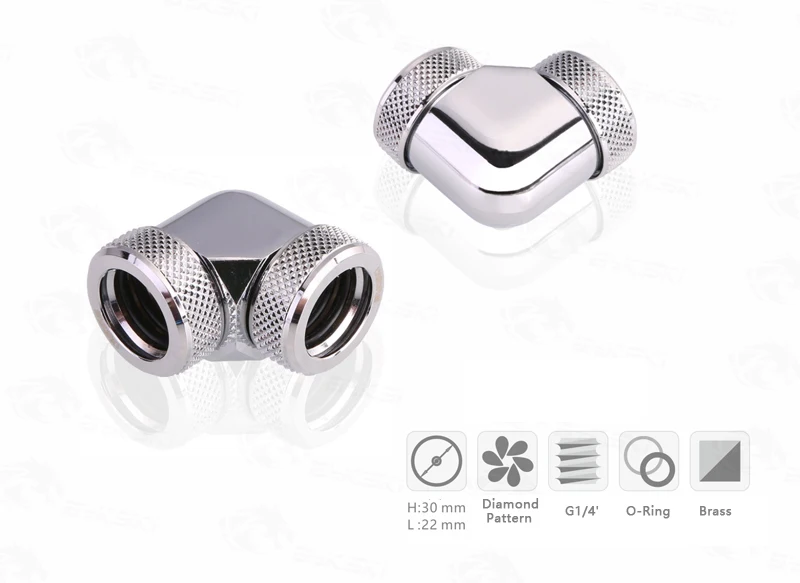 Bykski 90 градусов фитинг для OD14mm ПЭТГ/акриловая жесткая защитная трубка для сжатие для рук Медь установки двойной Интерфейс