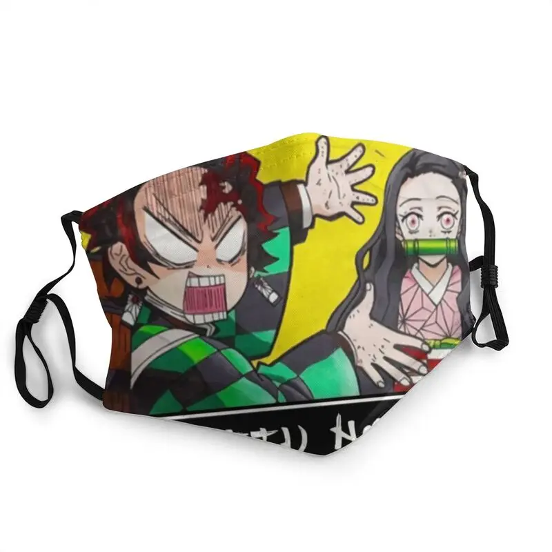 

Nezuko Kamado And Tanjiro Washable Face Mask Demon Slayer Kimetsu No Yaiba Dustproof Protection Cover Respirator Mouth Muffle