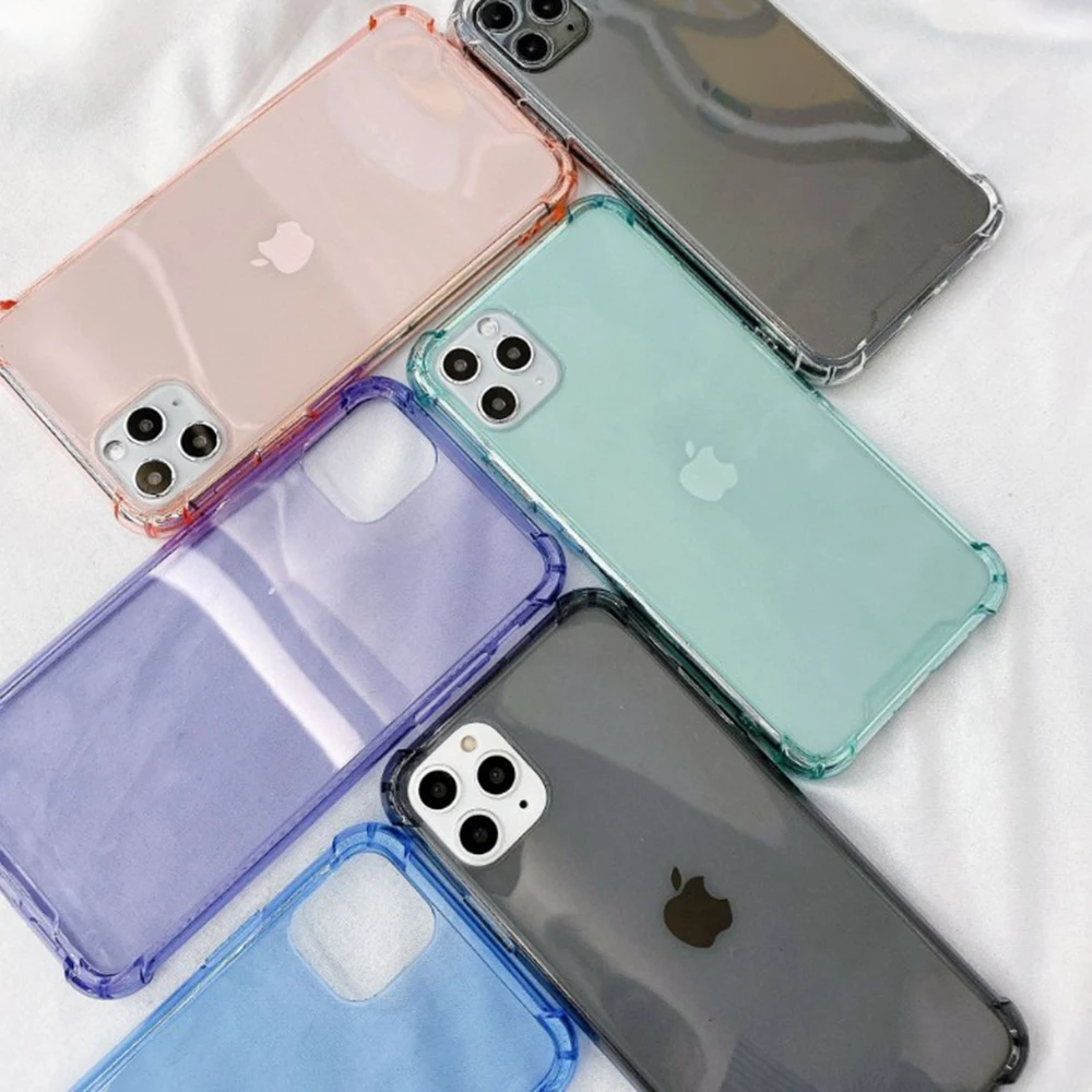 Противоударный прозрачный чехол из ТПУ с четырьмя углами для телефона iPhone 11 Pro 7 8 6