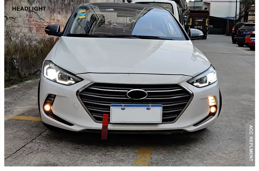 2 шт. светодиодный фары для hyundai Elantra- светодиодный автомобильный фонарь ангельские глазки полный светодиодный противотуманный фонарь светодиодный дневные ходовые огни