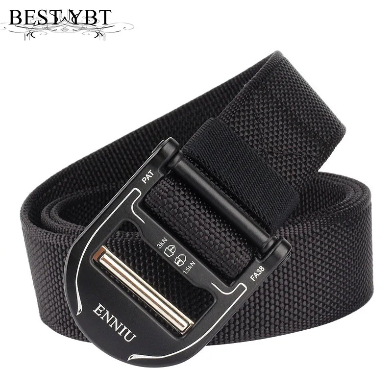 Best YBT Unisex Nylon Belt Alloy Smooth Buckle Belt New Fashion Weaving Outdoor Sport Casual Cowboy Pants Men And Women Belt