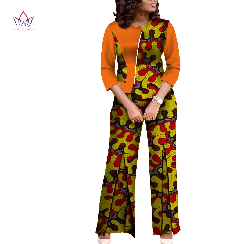 Женский костюм Дашики комплект из топа и штанов в африканском стиле летняя