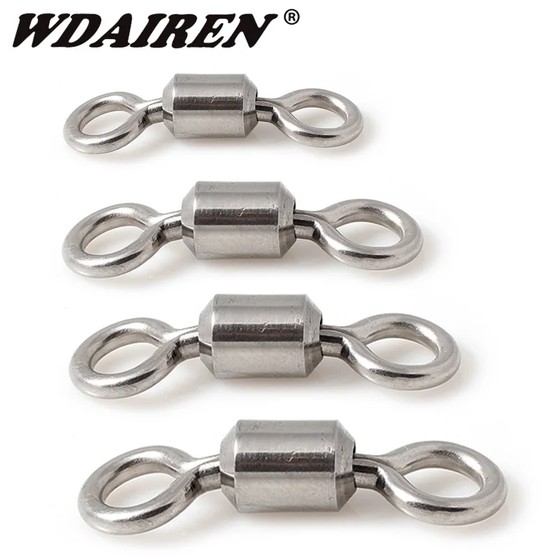 WDAIREN 100 шт./лот, американское поворотное кольцо, 8 рыболовных снастей, профессиональные рыболовные снасти, аксессуары, разъем, медный поворотный WD-027