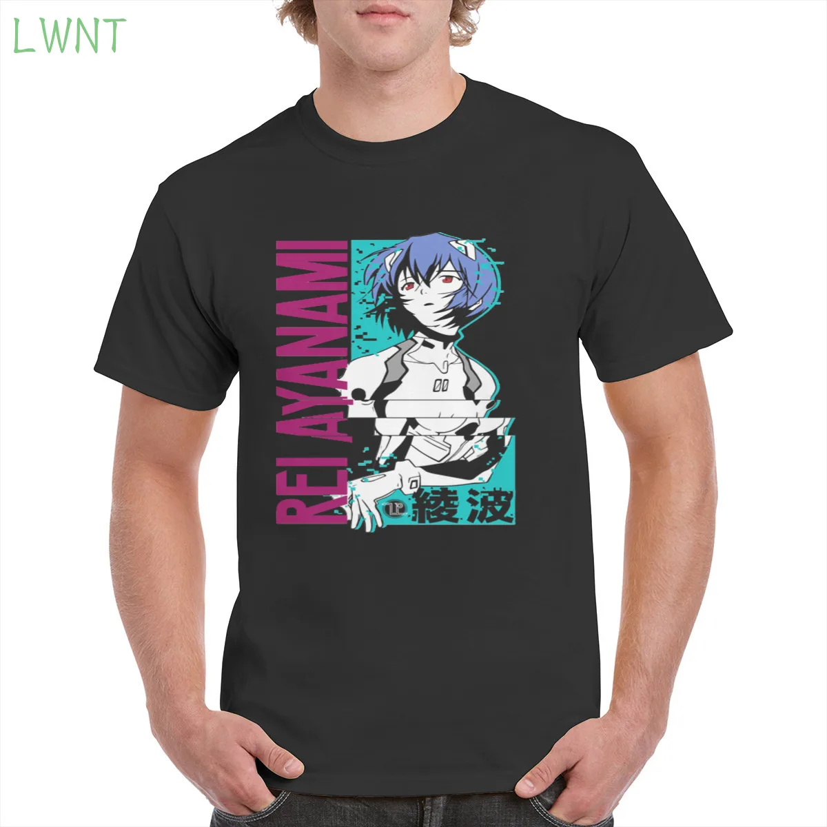 

Rei Ayanami Printed t shirt New Century Warrior Cartoon anime Oversized T-shirt 100% cotton Gothic punk style women/man T-Shirts