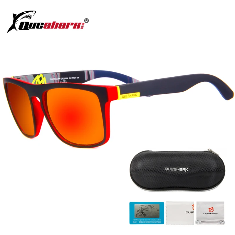 Поляризованные очки Queshark HD TR90 для мужчин и женщин спортивные солнцезащитные
